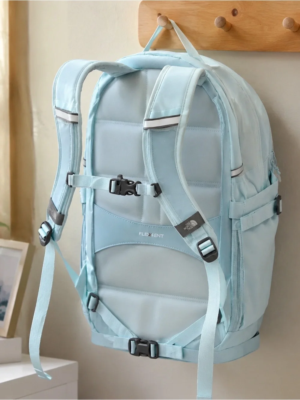 The North Face Pale Blue Backpack with Peach Accents - Men's